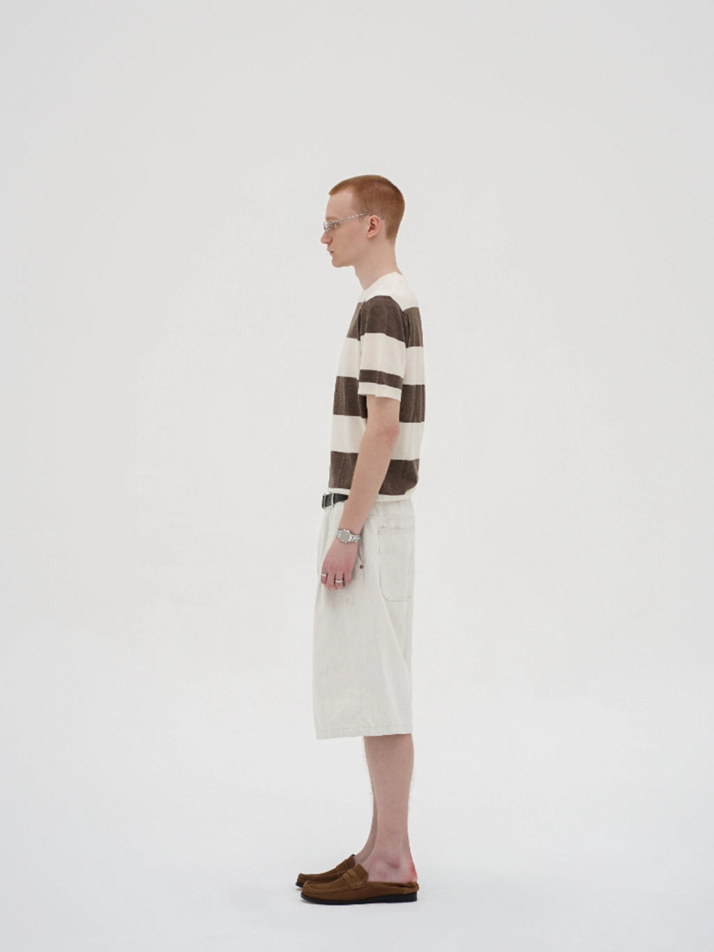 Ink | Contrast Stripe Knit Tee
