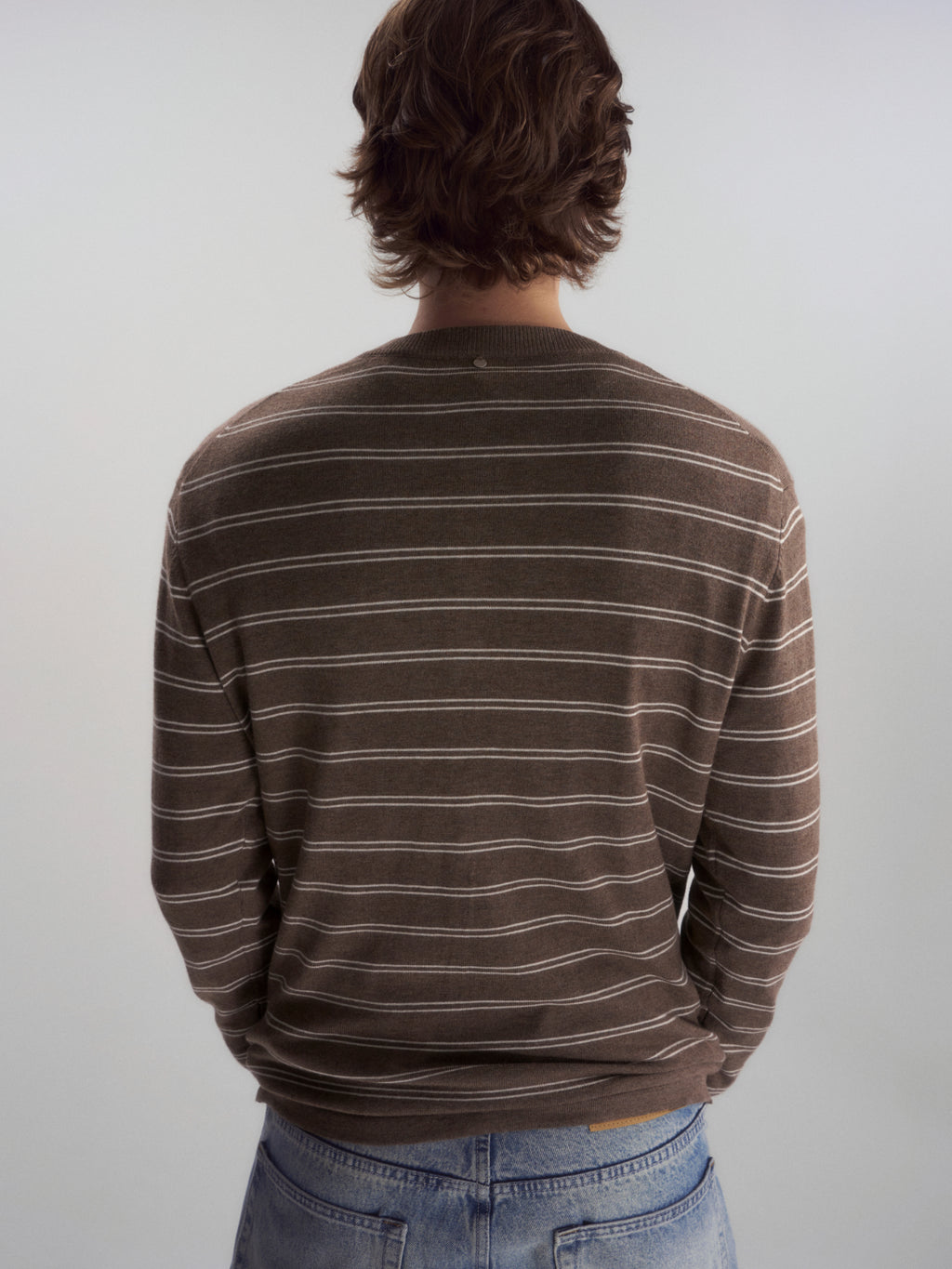 Wool-Blend Striped Henley Knit