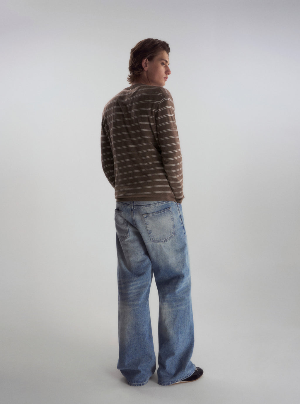 Wool-Blend Striped Henley Knit