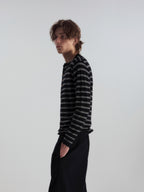 Wool-Blend Striped Henley Knit