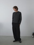 Wool-Blend Striped Henley Knit