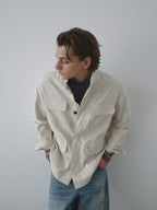 Lyocell Linen Stand Collar Cargo Jacket