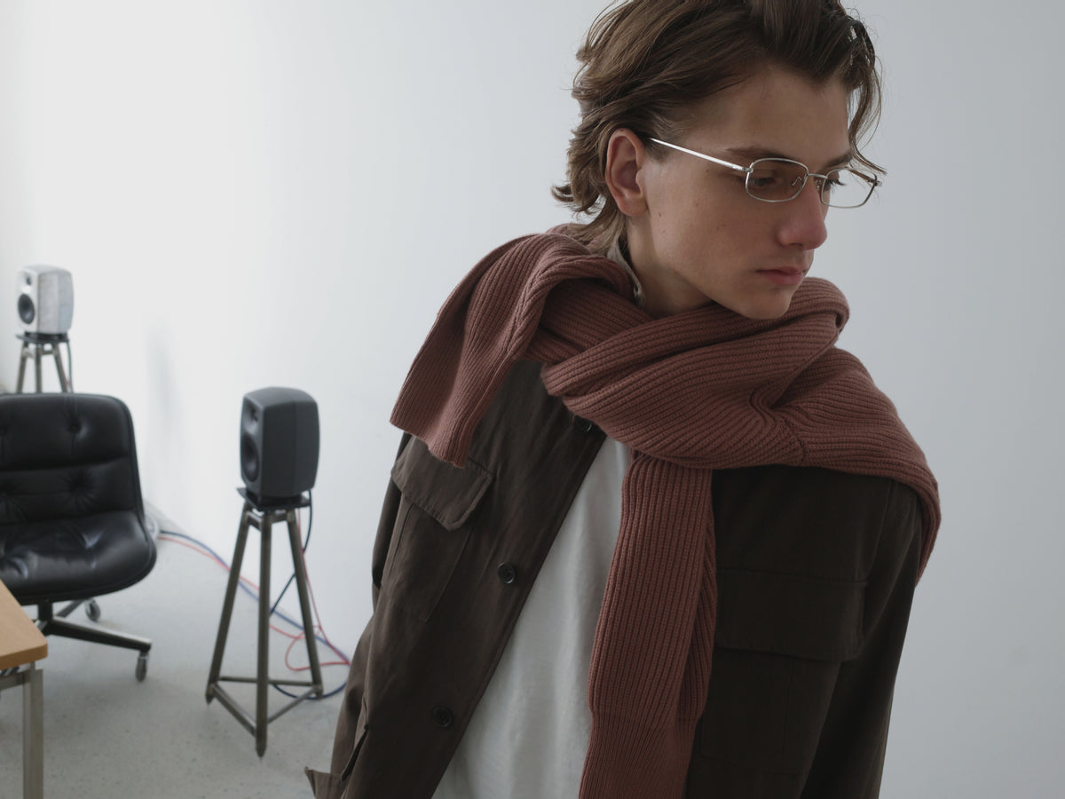 Lyocell Linen Stand Collar Cargo Jacket