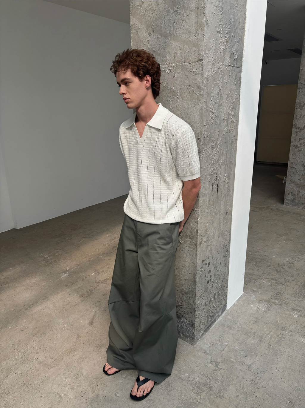 Knot | Openwork Wool Knit Polo