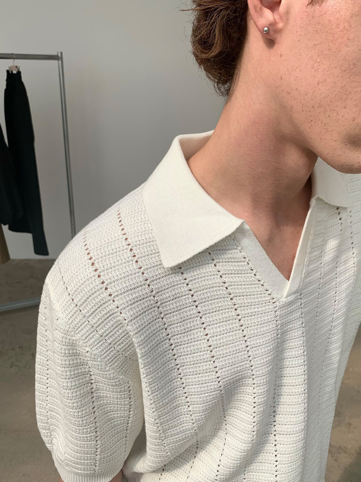 Knot | Openwork Wool Knit Polo