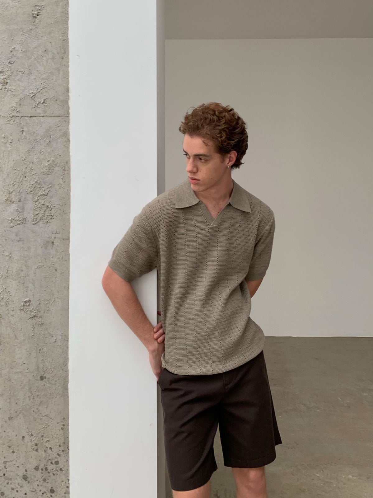 Knot | Openwork Wool Knit Polo