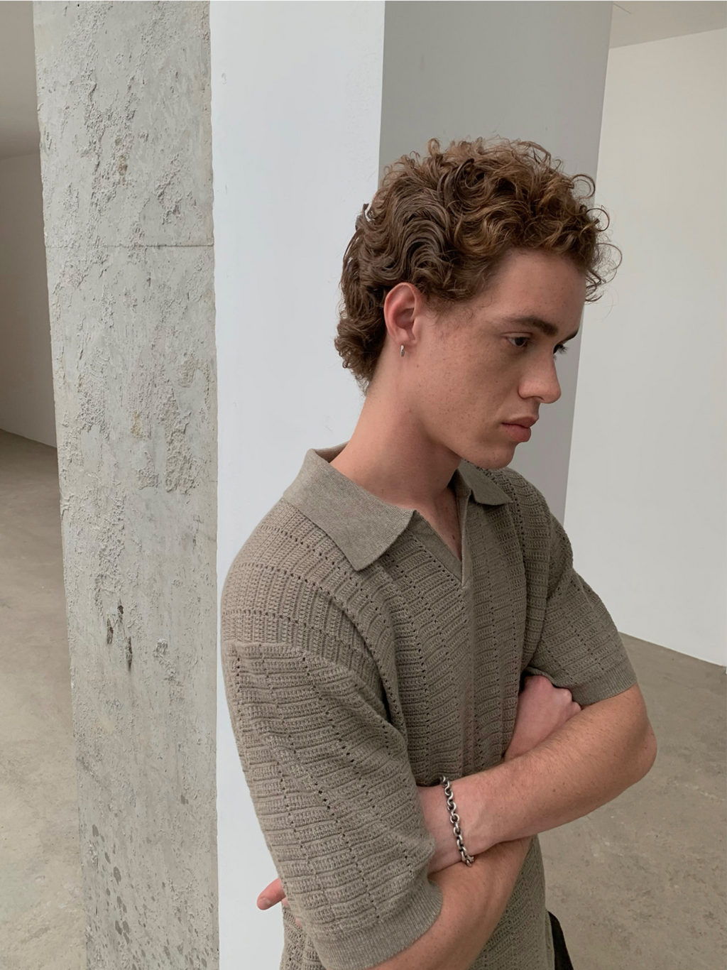 Knot | Openwork Wool Knit Polo