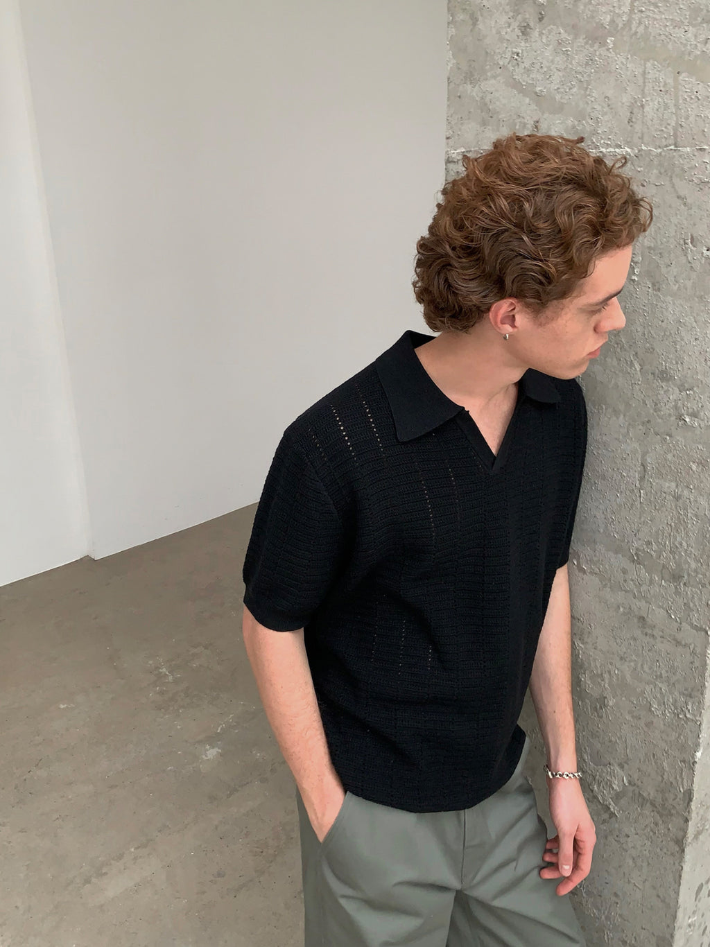 Knot | Openwork Wool Knit Polo