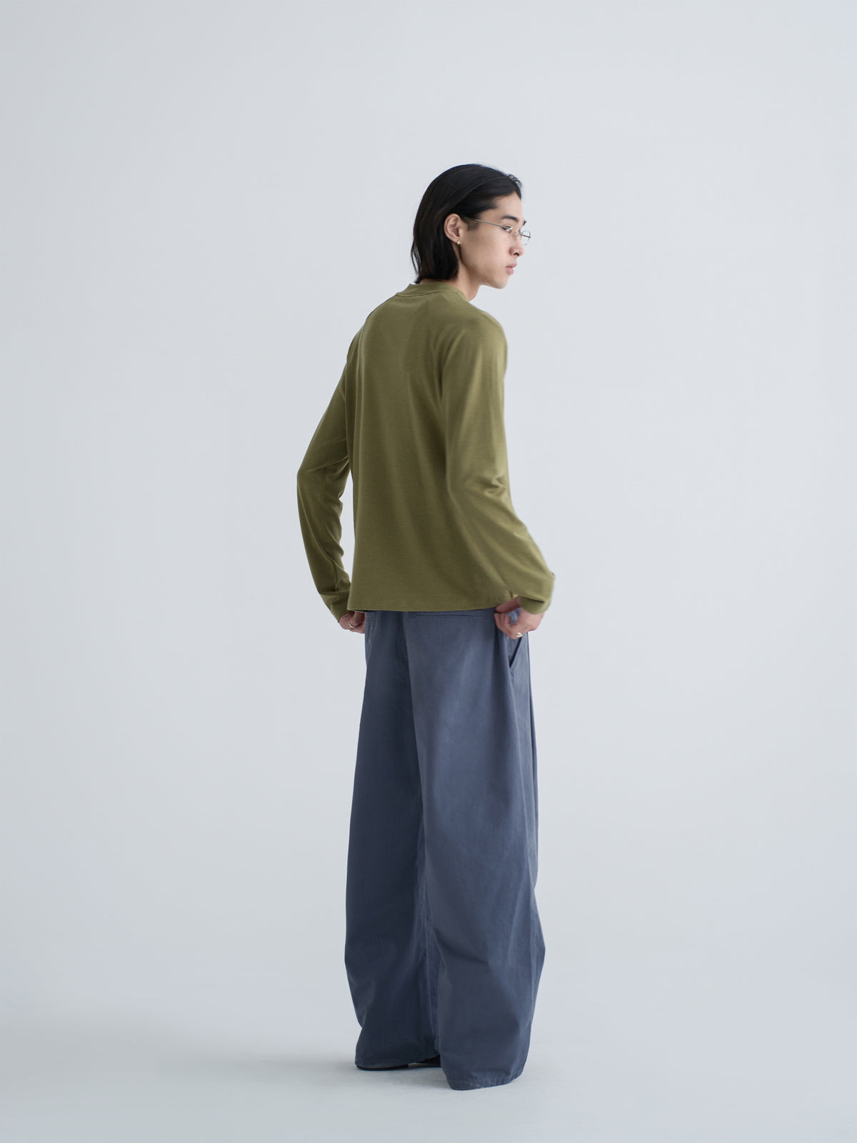 Wool-Blend Mock Neck L/S Tee