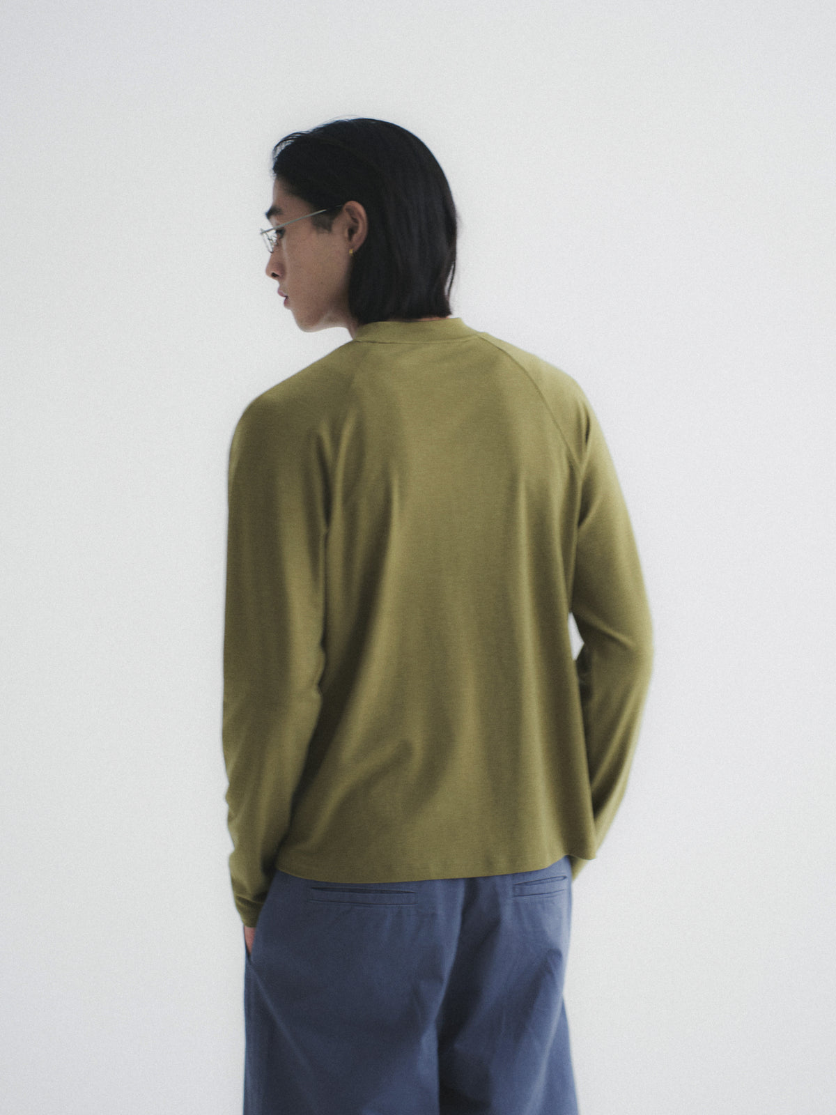 Wool-Blend Mock Neck L/S Tee
