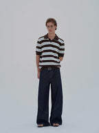 Ink | Stripe Knit Polo