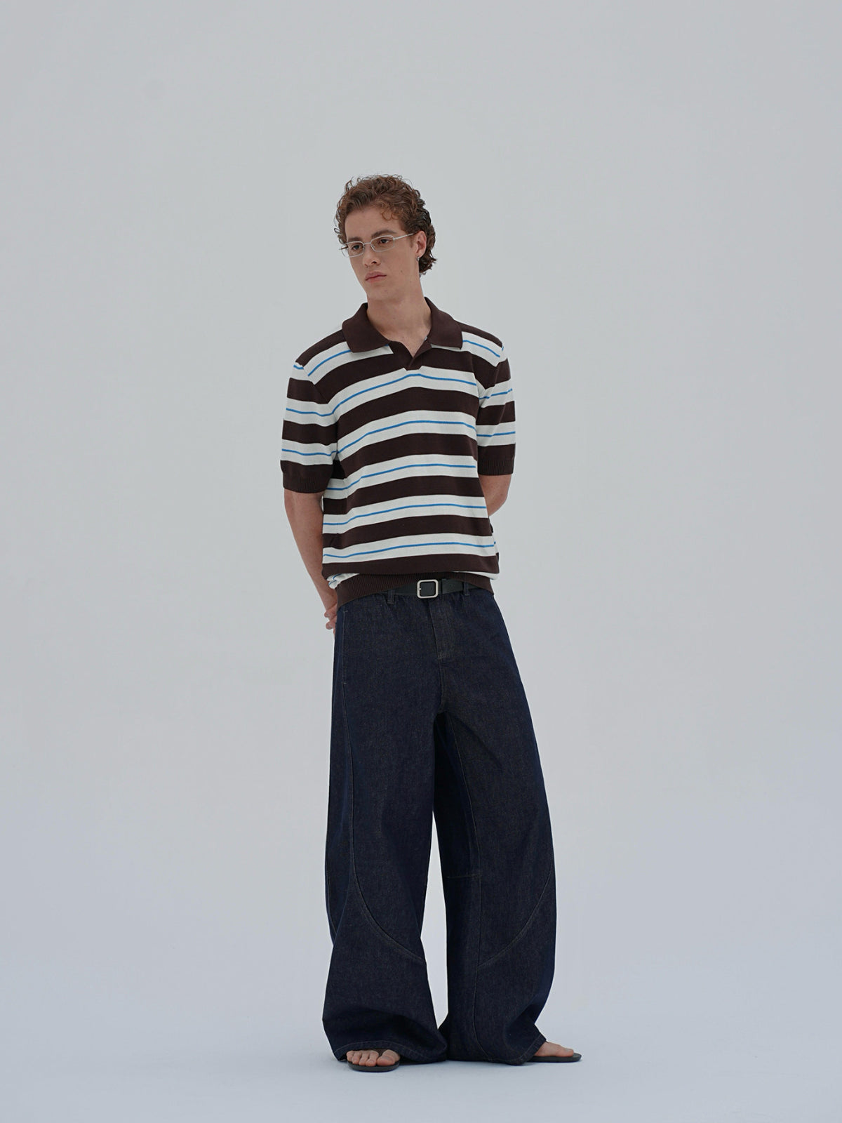 Ink | Stripe Knit Polo