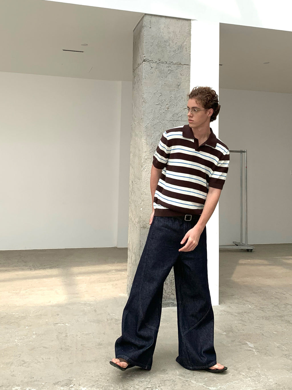 Ink | Stripe Knit Polo
