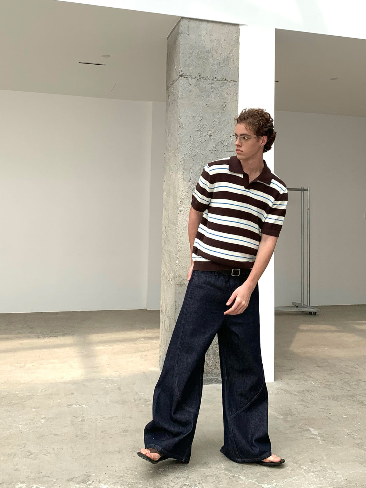 Ink | Stripe Knit Polo
