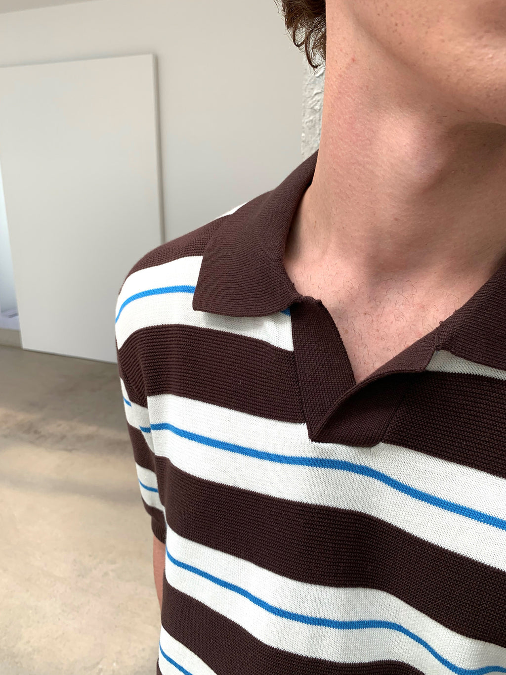 Ink | Stripe Knit Polo