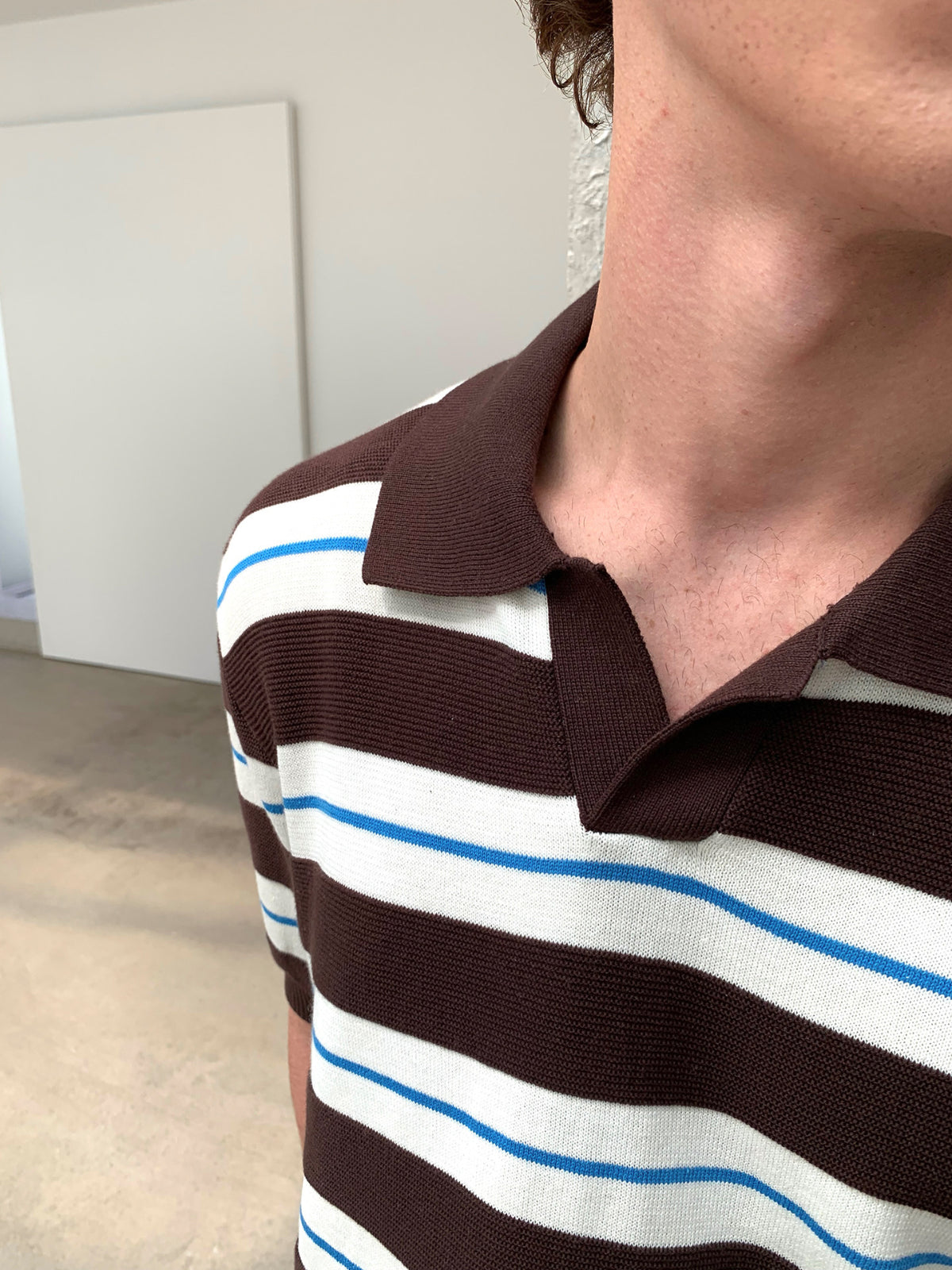 Ink | Stripe Knit Polo