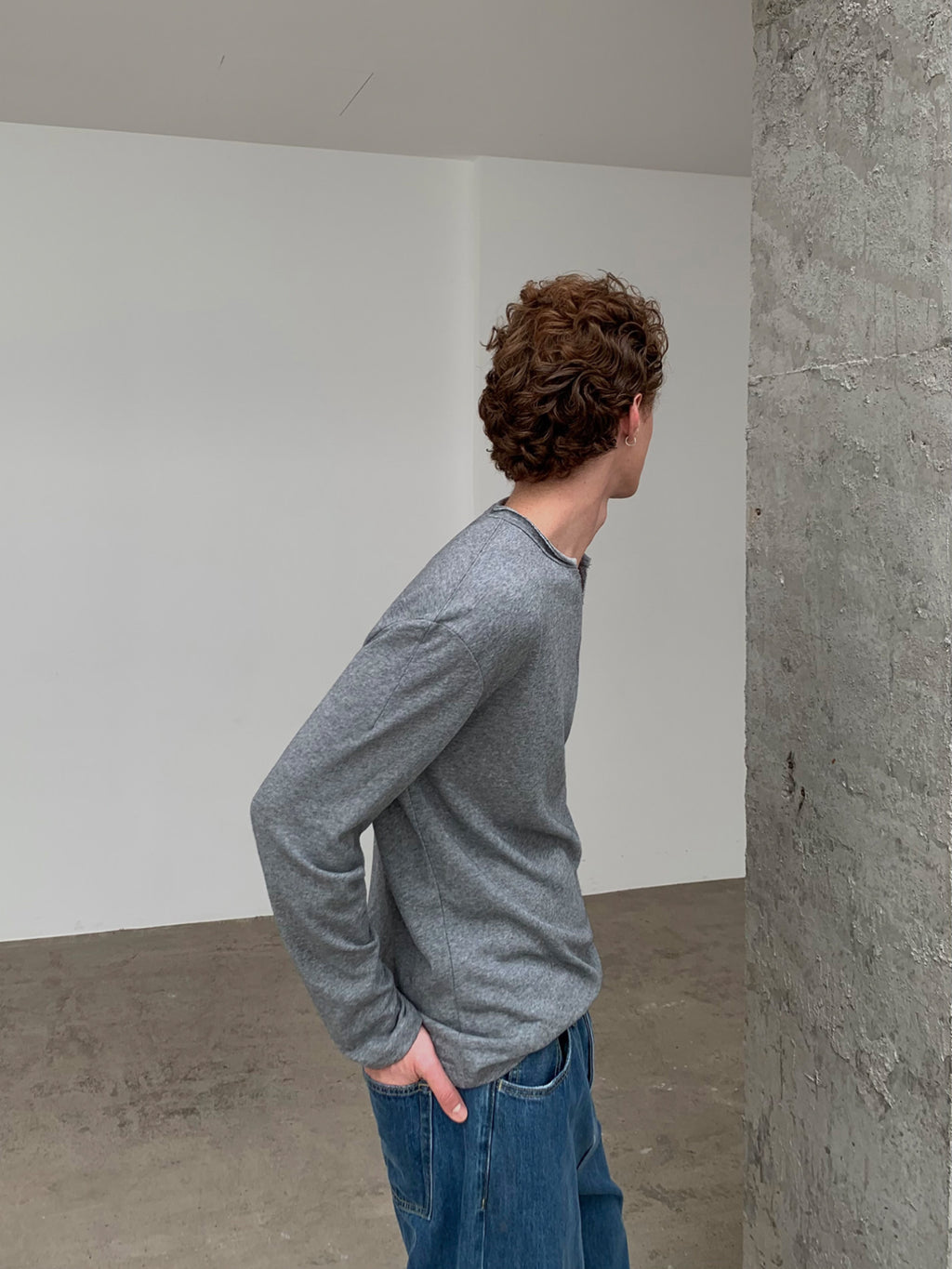 Thread | Raw Edge Relaxed V-Neck Knit