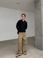 Thread | Raw Edge Relaxed V-Neck Knit